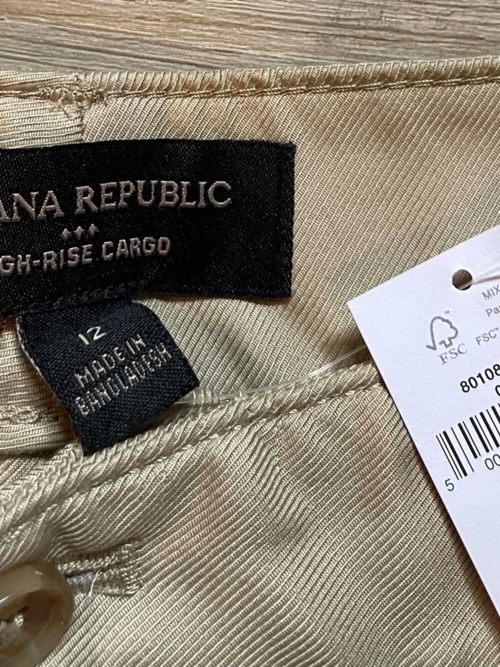 Banana Republic Beige High Rise Wide Leg Cargo Pants 12 NEW - Picture 8 of 9